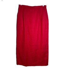 100% Linen Pencil Skirt Midi Sz 10